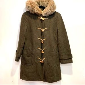 J. Crew Wool & Shearling Insulated Toggle Coat